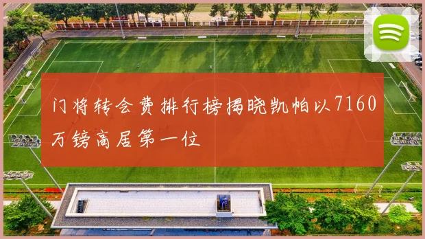 门将转会费排行榜揭晓凯帕以7160万镑高居第一位